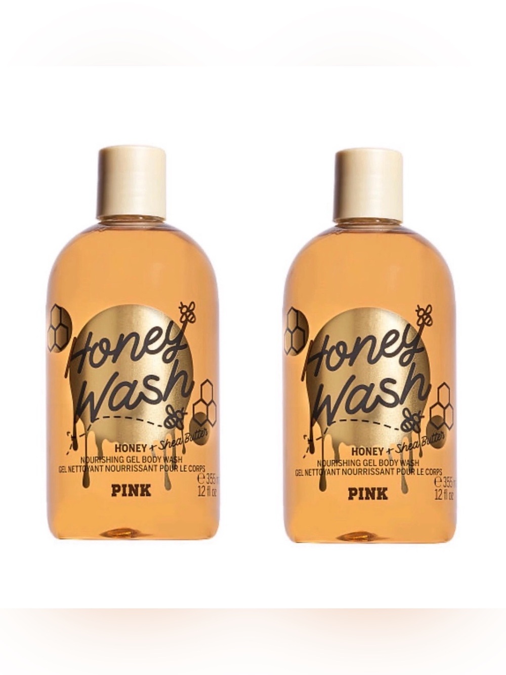 Victoria’s Secret PINK Honey Nourishing Gel Body Wash ~ 12 fl.oz. ( Lot of 2 )